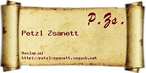 Petzl Zsanett névjegykártya